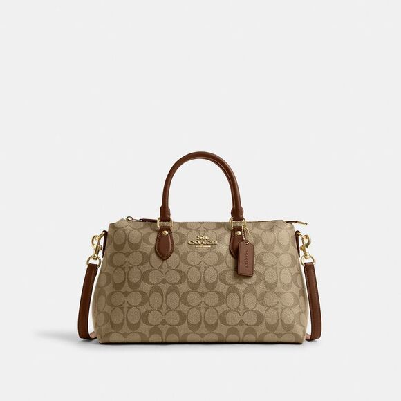 NWT Coach Outlet Georgia Satchel In Signature Canvas - Picture 1 of 6